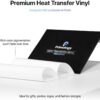 Primology Heat Transfer Vinyl: 10 Pack 12" x 10" Premium Iron On Vinyl, HTV Vinyl for T-Shirts - HTV for Cricut, Silhouette - Image 2