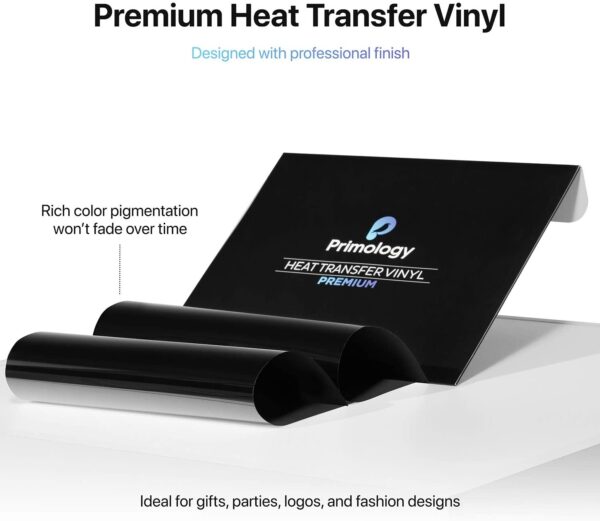 Primology Heat Transfer Vinyl: 10 Pack 12" x 10" Premium Iron On Vinyl, HTV Vinyl for T-Shirts - HTV for Cricut, Silhouette - Image 9