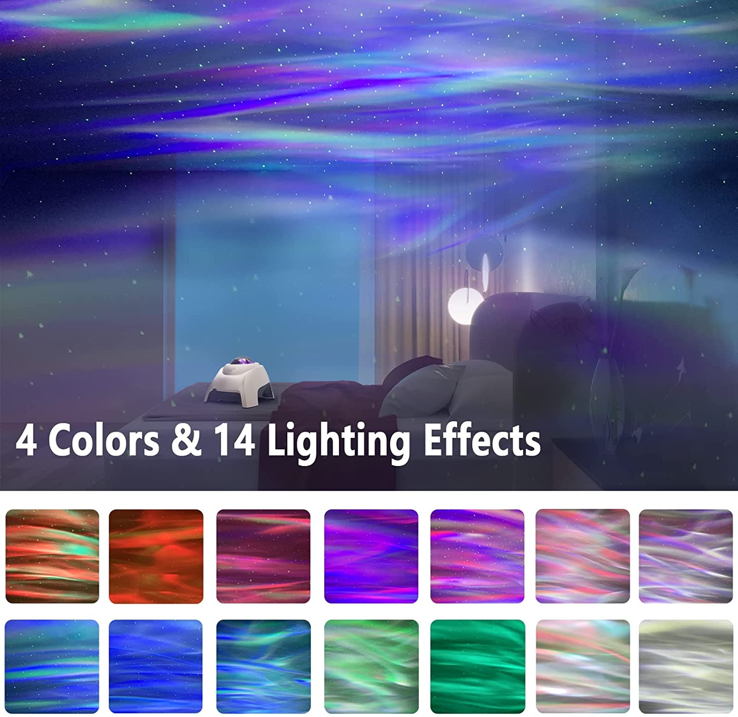 Northern Lights Aurora Galaxy Projector Lamp Music Projection Night Light  Kids