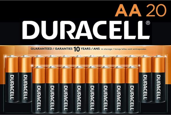 Duracell - CopperTop AA Alkaline Batteries - Long Lasting, All-Purpose Double A battery for Household and Business - 20 Count