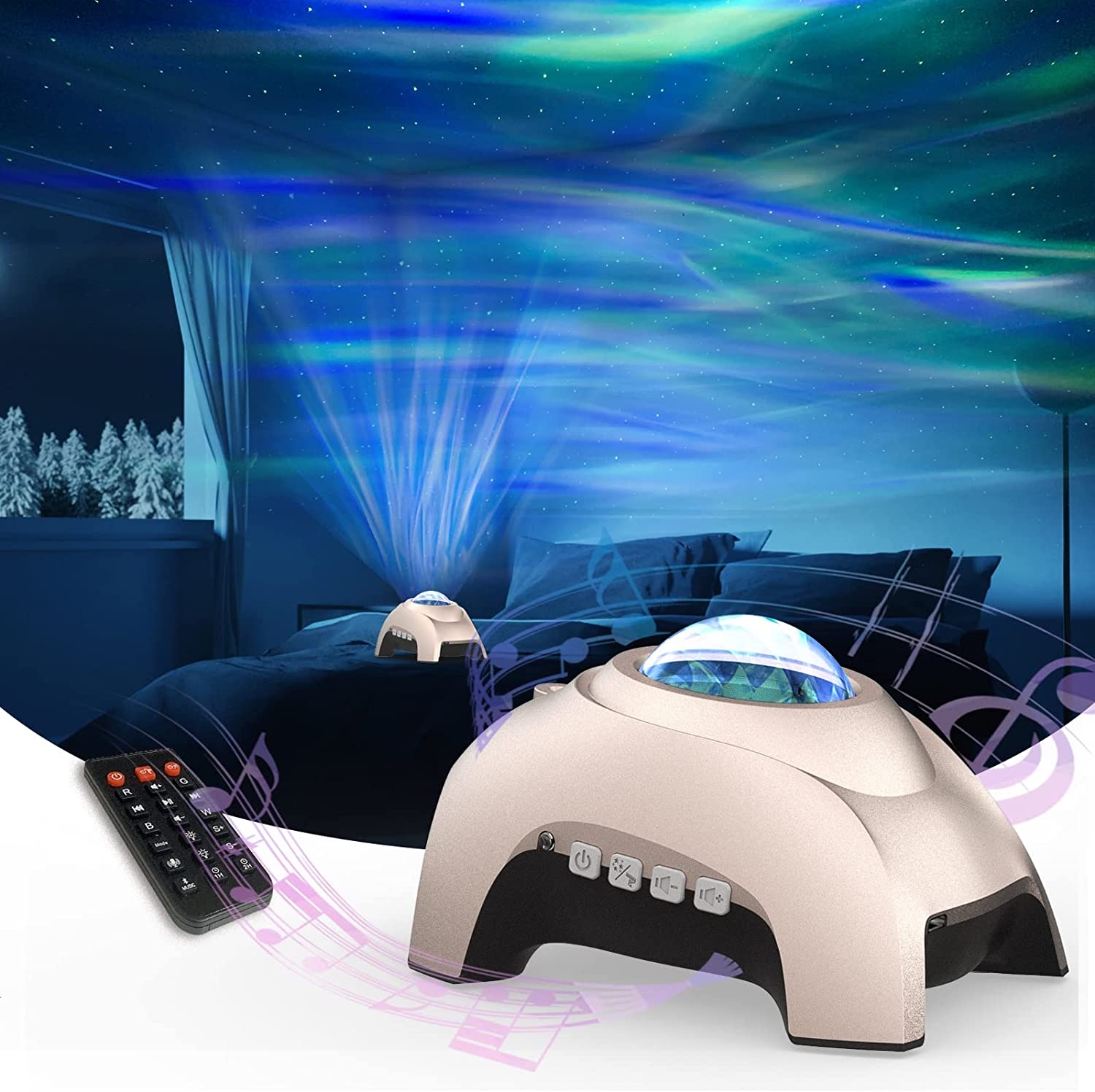 Northern Lights Aurora Projector, AIRIVO Star Projector Music Speaker, White  Noise Night Light Galaxy Projector for Kids Adults – Strong Heroes
