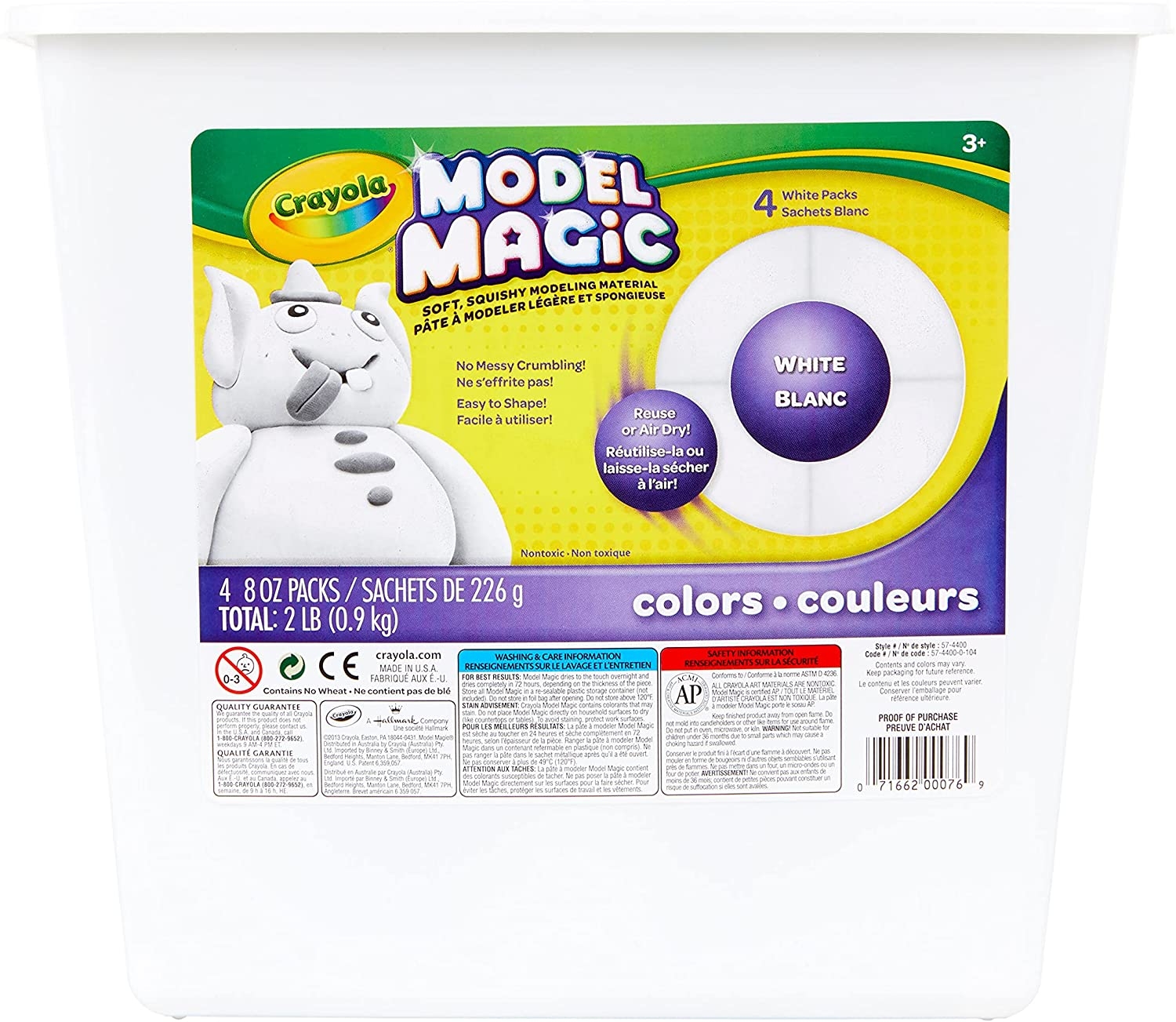 Crayola Model Magic White, Modeling Clay Alternative, At Home Crafts for  Kids, 4 oz : Toys & Games 