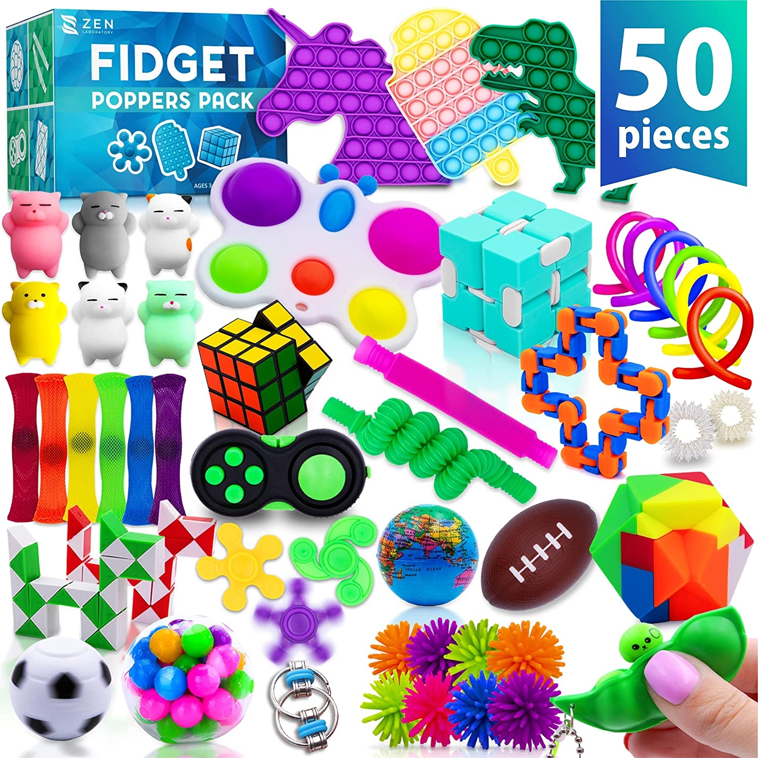50 Pcs) Fidget Poppers Popit Toy Pack Push Pop Bubble Popping Set It Mini  Poppet Figit Package Figetget Spinners, Infinity Cube – Strong Heroes