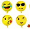 Emoji Balloon Happy Birthday Party - Set of 16 Pack Mylar Foil 18 Inch Helium Reusable Ballons For Congratulation Decoration